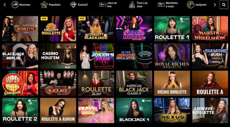 ZET Casino jeux live